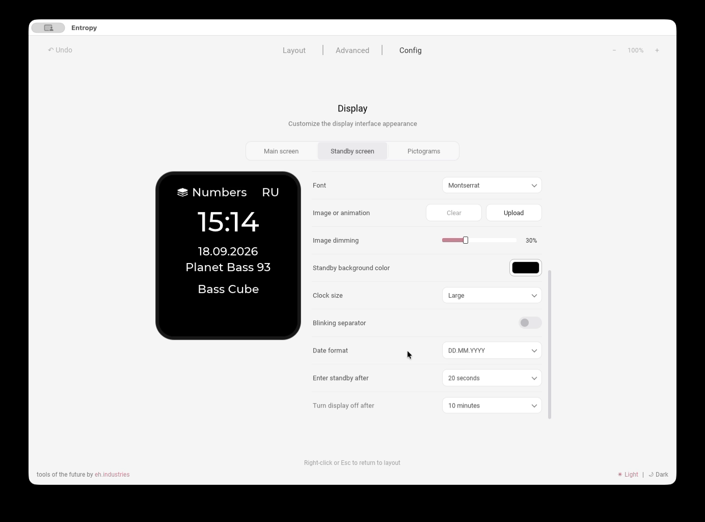 Lower standby screen settings for M4CR0Pad v3